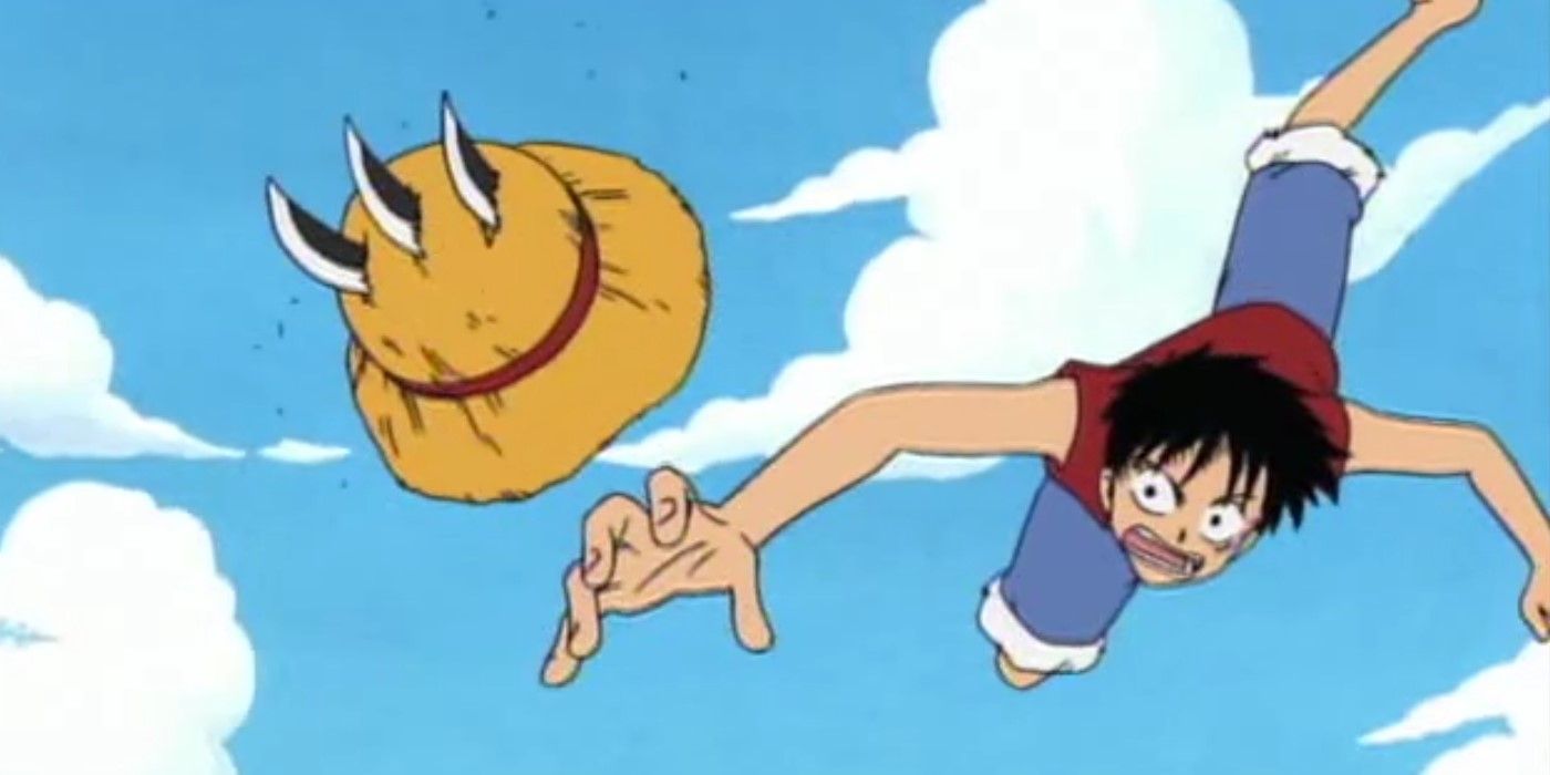 One Piece Damaged Hat Buggy's knives piercing Luffy's hat