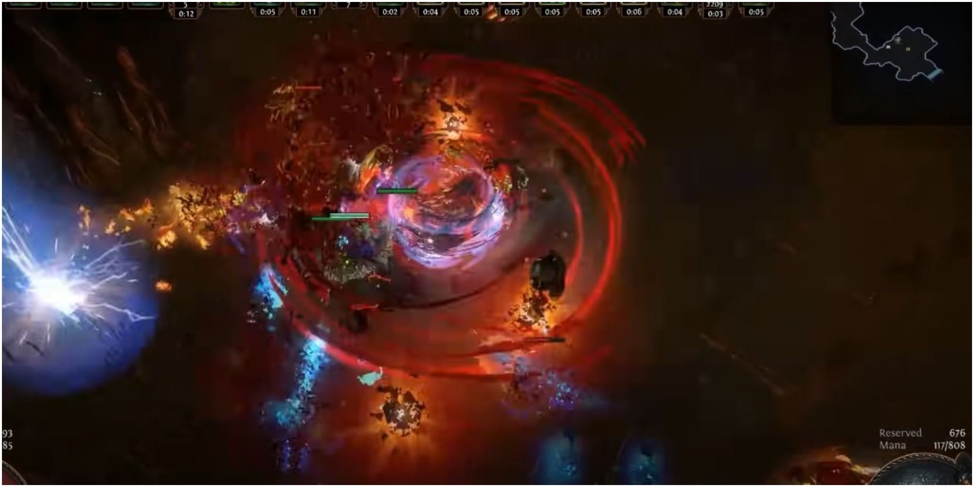 Path Of Exile Scion Using A Blood Cyclone Ability To Take Out A Wave Of Enemies