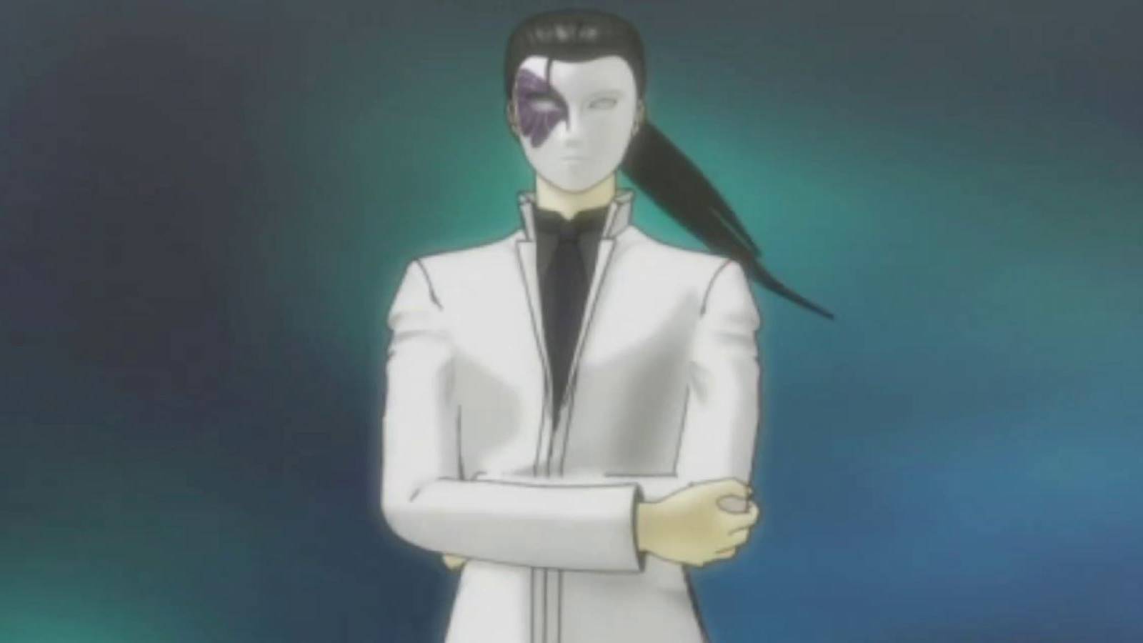 Philemon standing with his arms folded in an early cutscene from Revelations: Persona/Megami Ibunroku Persona