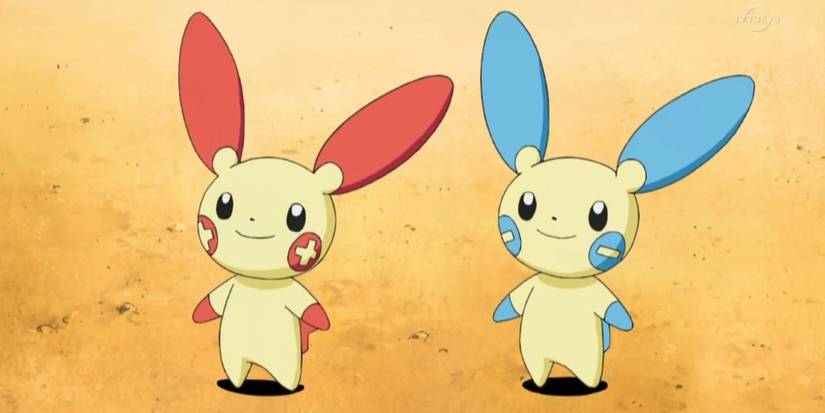 Pokemon Plusle Minun smiling