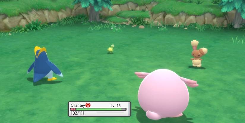 Fighting a battle in Pokemon Brilliant Diamond