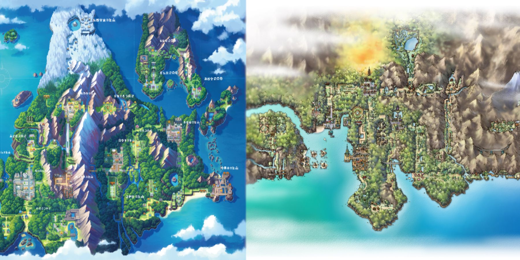 All Pokemon Regions And How They Are Connected   Pokemon World Map Regions Sinnoh Johto 