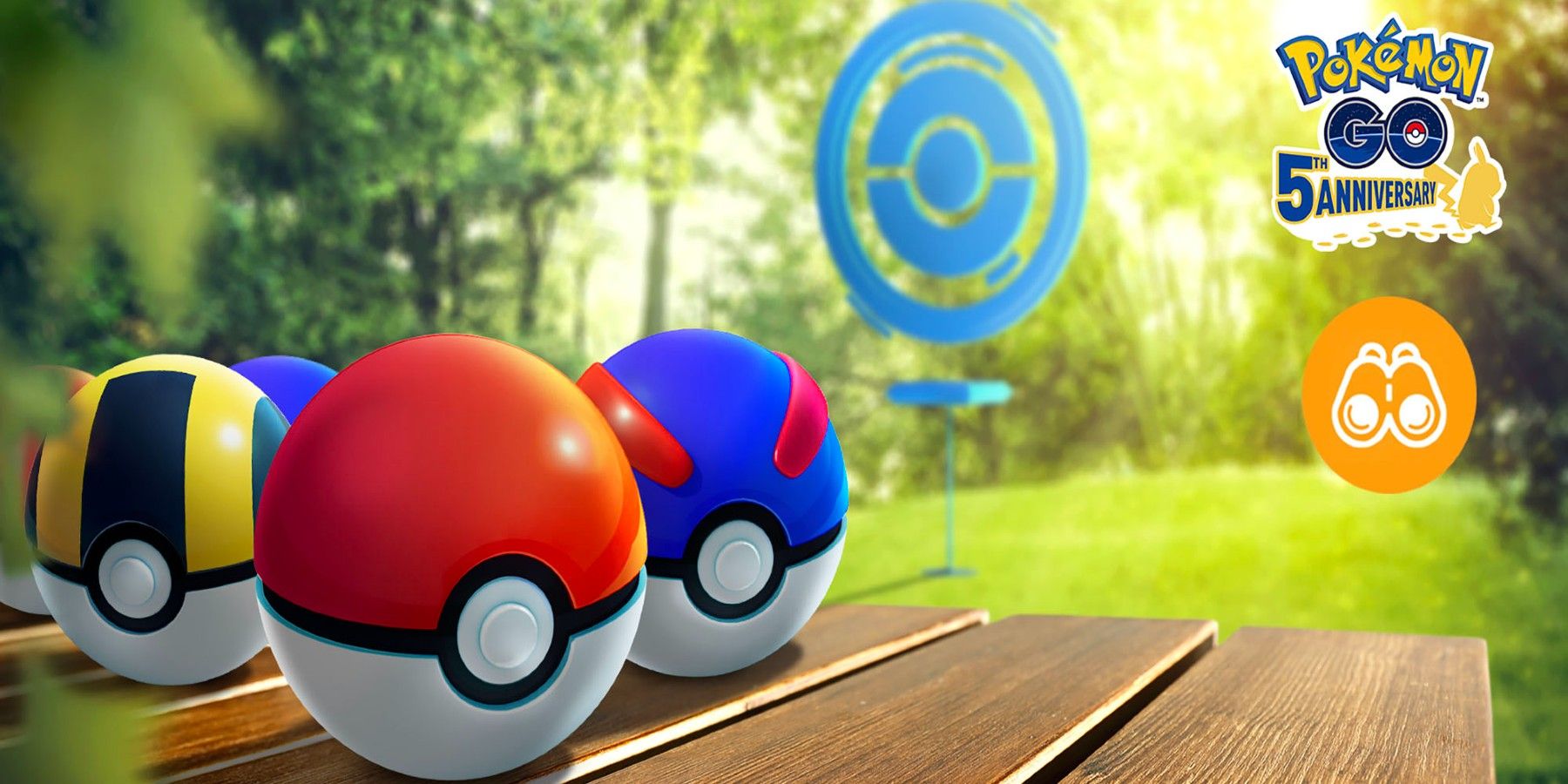 Pokemon go logo and background with pokeballs