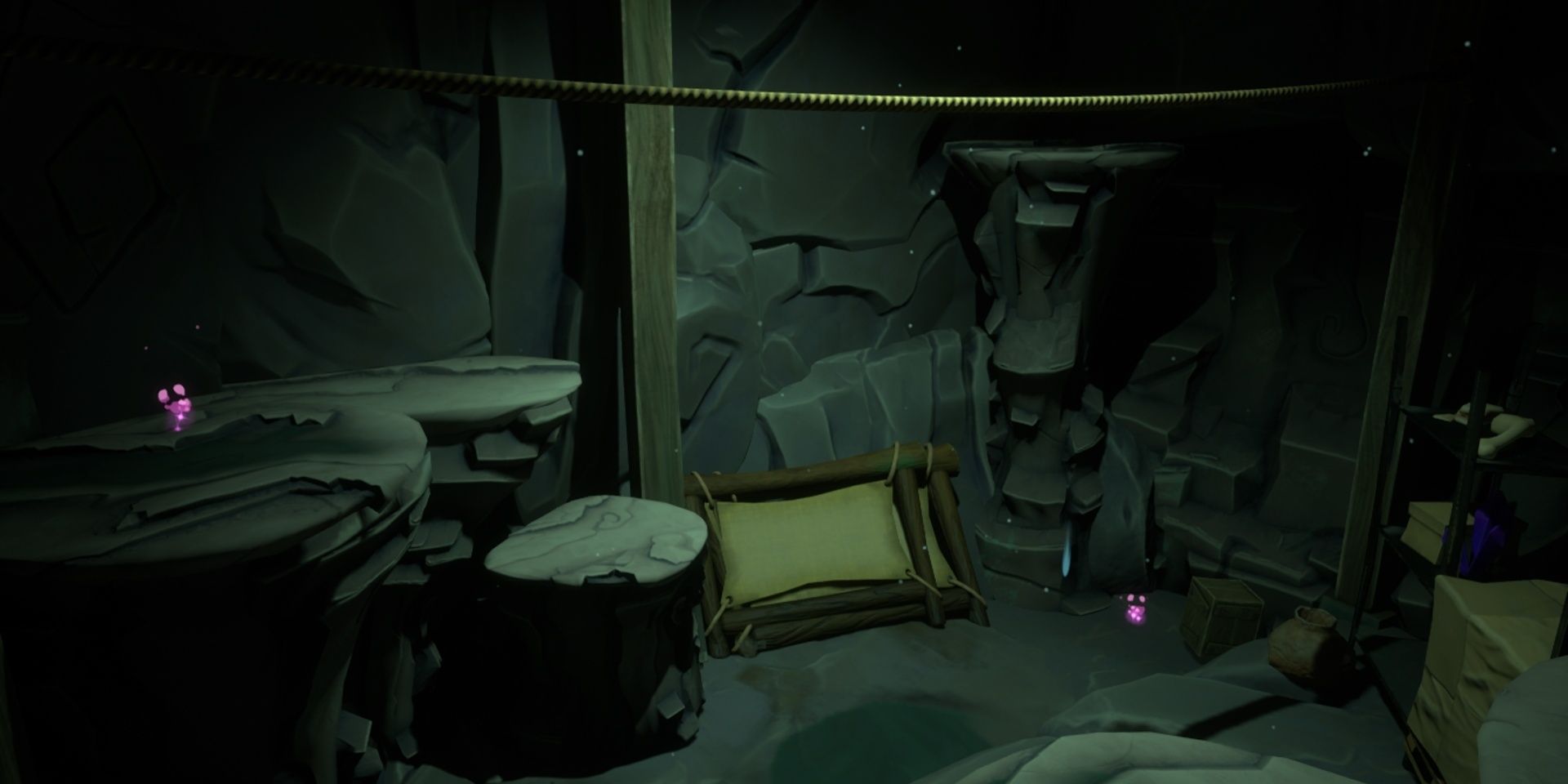 The secret area inside the Sassclops Cave in Psychonauts 2