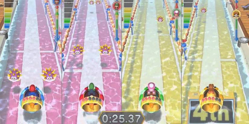 Mario Party Superstars Rapid River Race Minigame