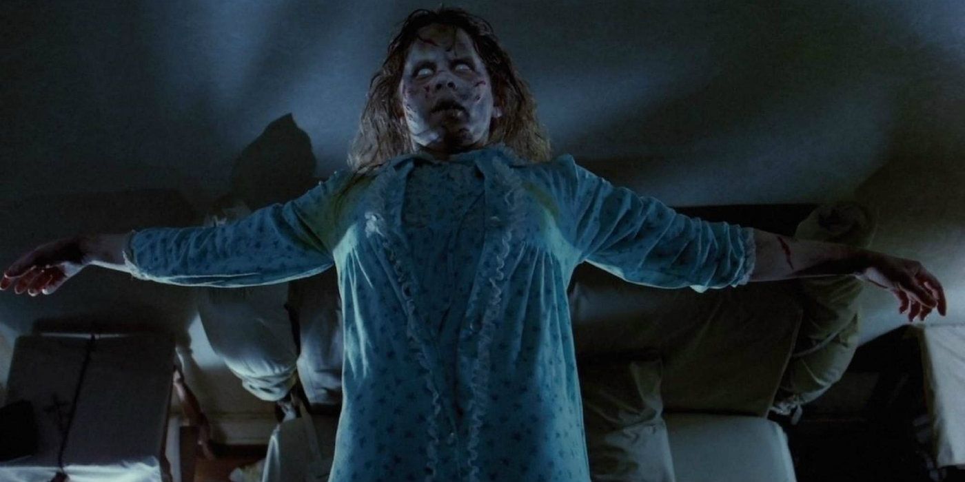 Regan hovers over the bed in The Exorcist
