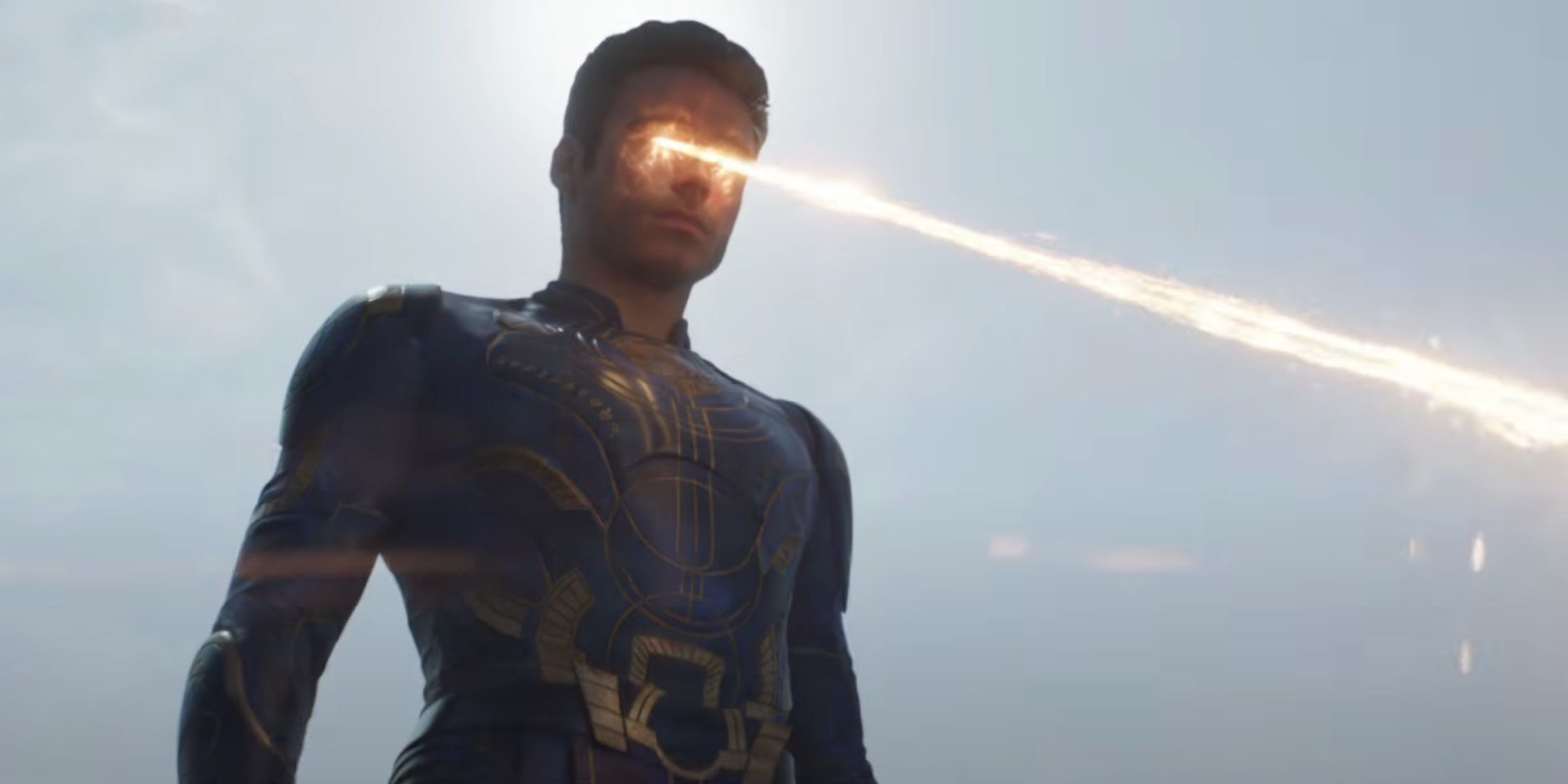 Richard Madden as Ikaris using his laser eyes in Eternals