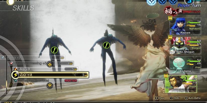 SMT V Angel's skill list demonstrating the +9 potential