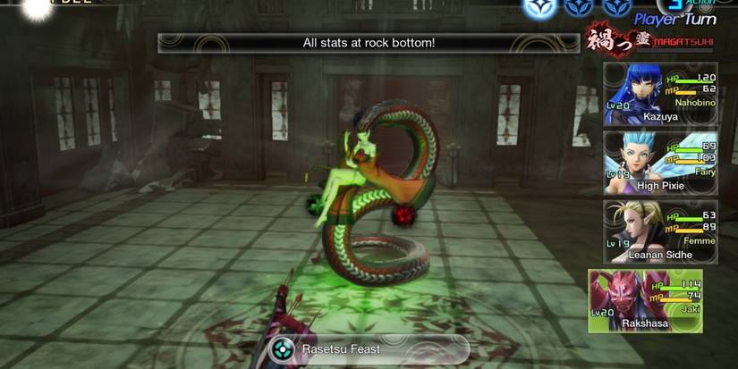 SMT V Rakshasa using Rasetsu Feast on Nuwa