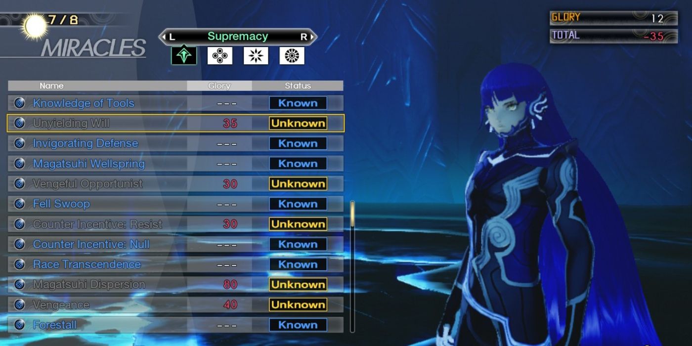 SMT5 the protagonist in the Miracles menu