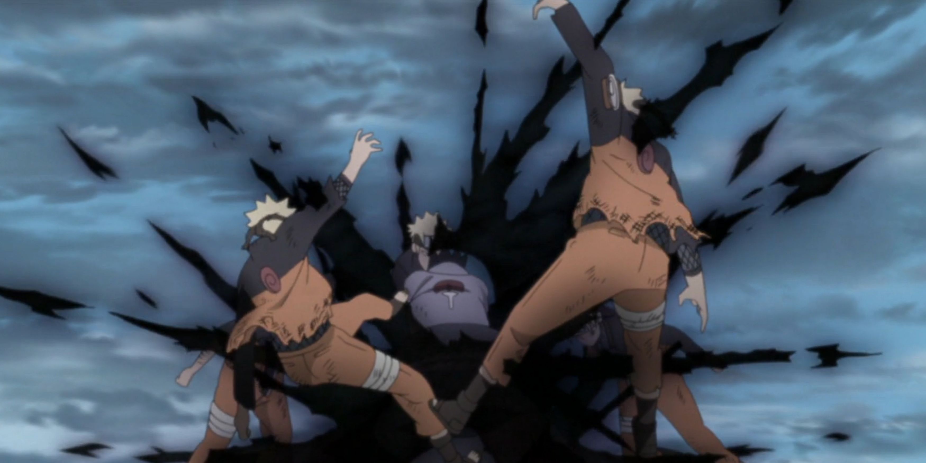 Sasuke attacks Naruto with Blaze Release