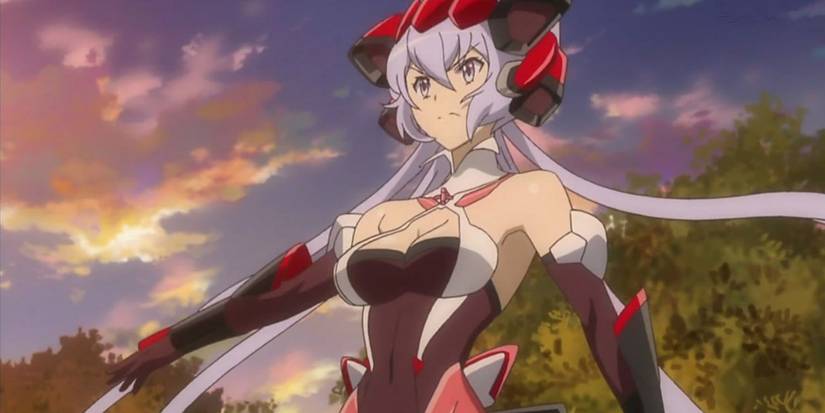 Chris from Senki Zesshou Symphogear posing outside