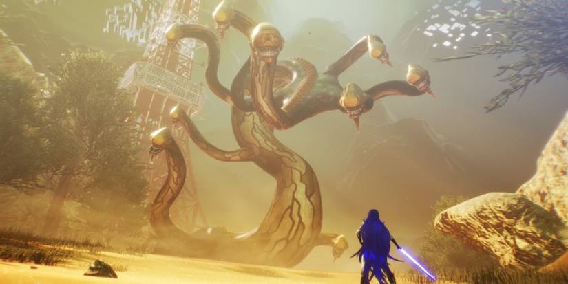 Fighting a boss in Shin Megami Tensei 5