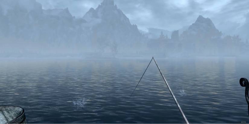 Skyrim - School of fish create ripples on water