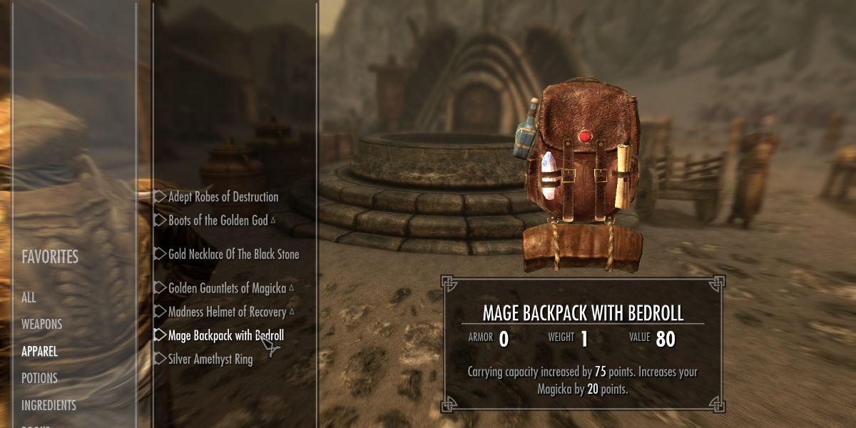 Skyrim Anniversary Edition Adventurers Backpack Guide Stats