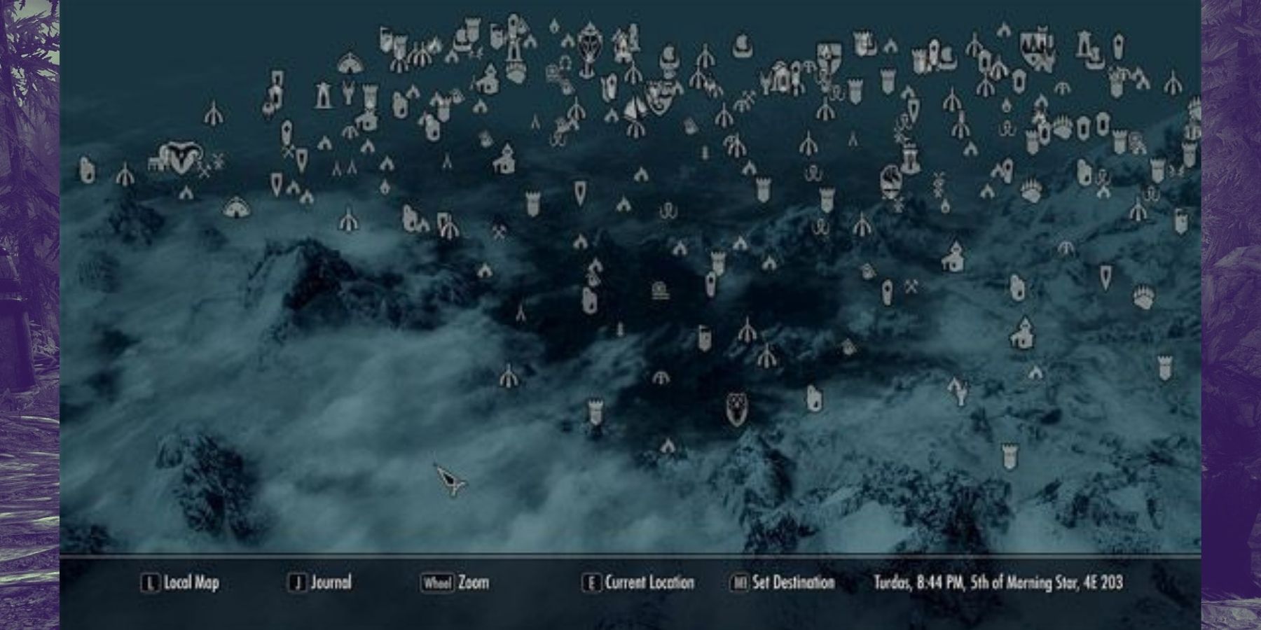 Skyrim Anniversary Edition map in game