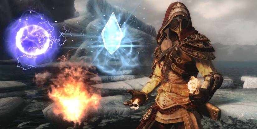 Skyrim Anniversary Edition Best Spells Abilities Unbound Flames Freezing Storms