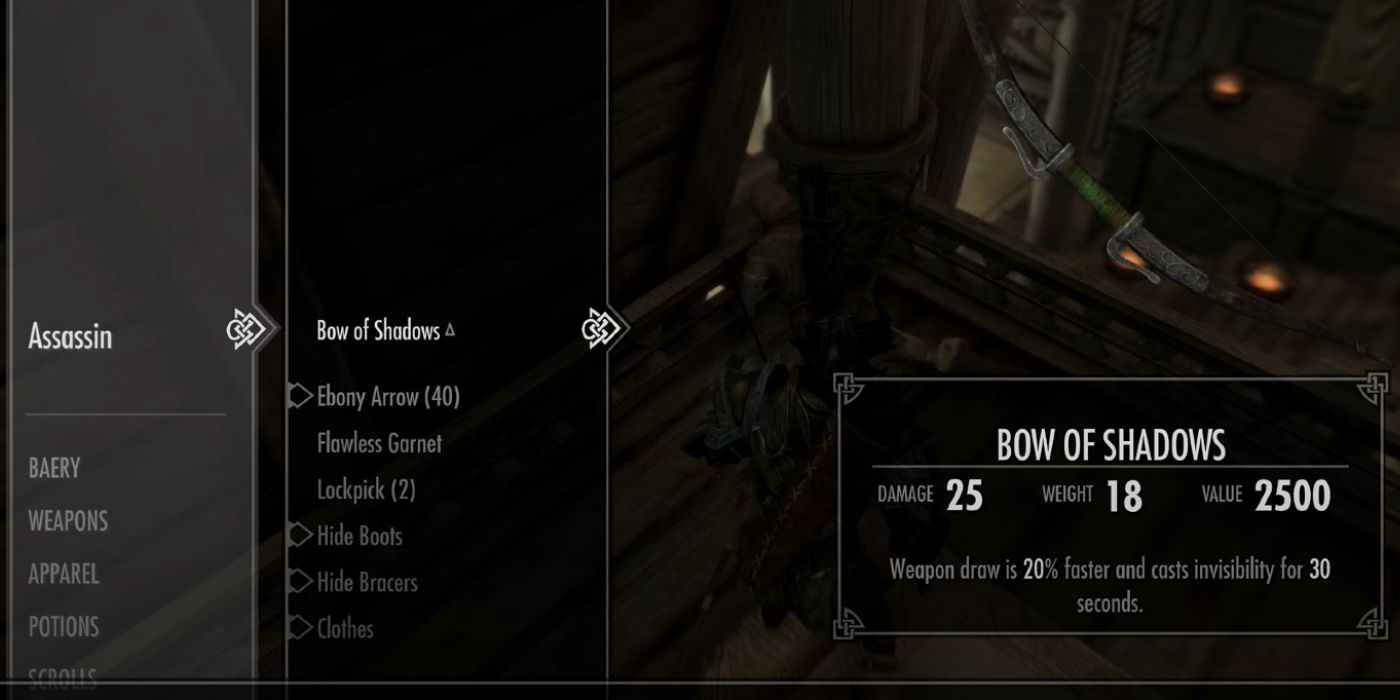 Skyrim How To Get Bow of Shadows Guide Stats Effects