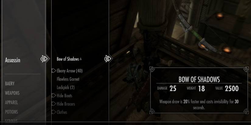 Skyrim How To Get Bow of Shadows Guide Stats Effects