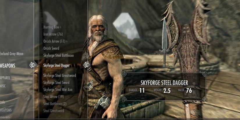 Skyrim Skyforge Steel Dagger Up For Purchase From Eorlund Gray-Mane