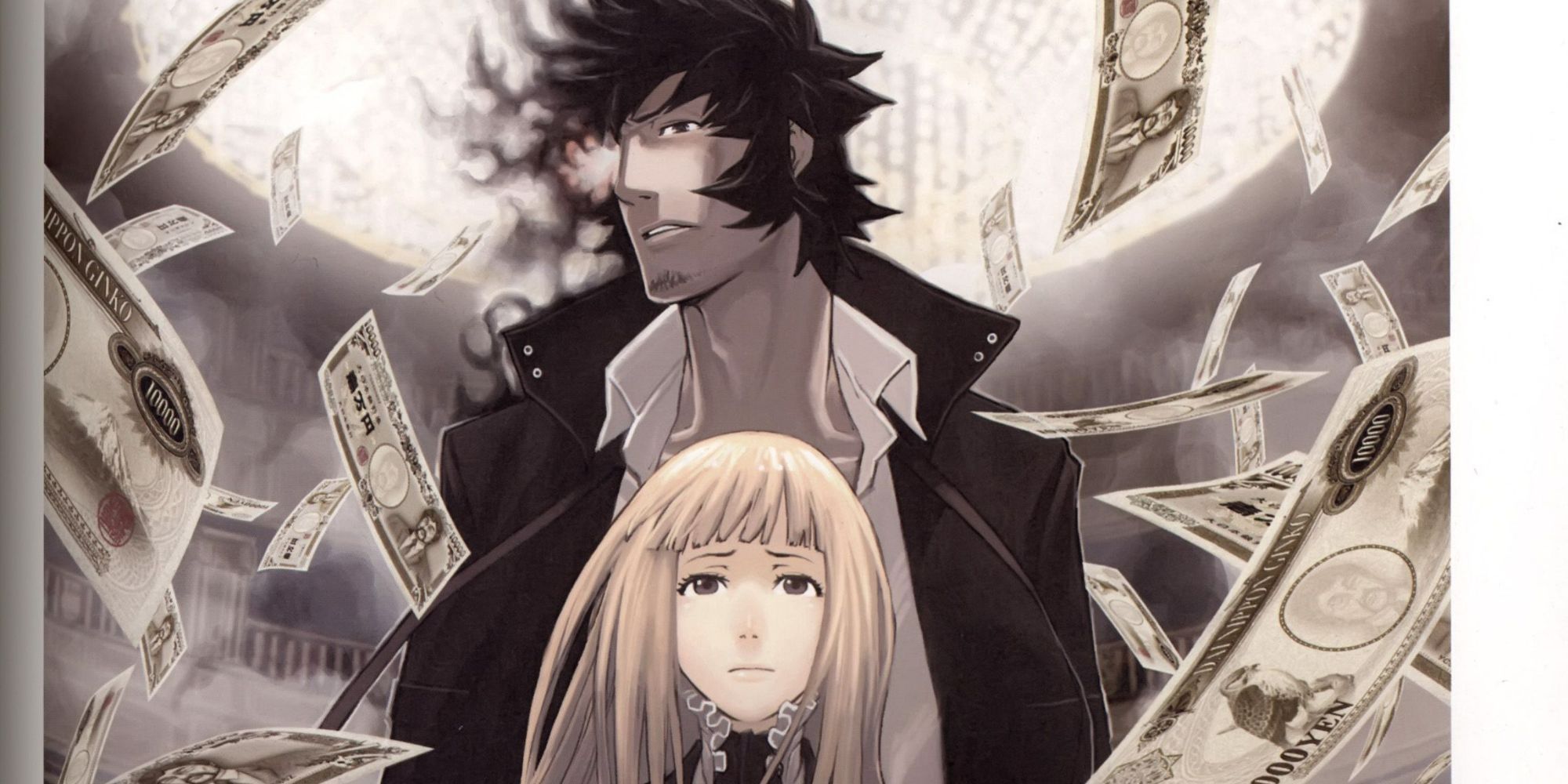 Close-up of the two main characters from Speed Grapher