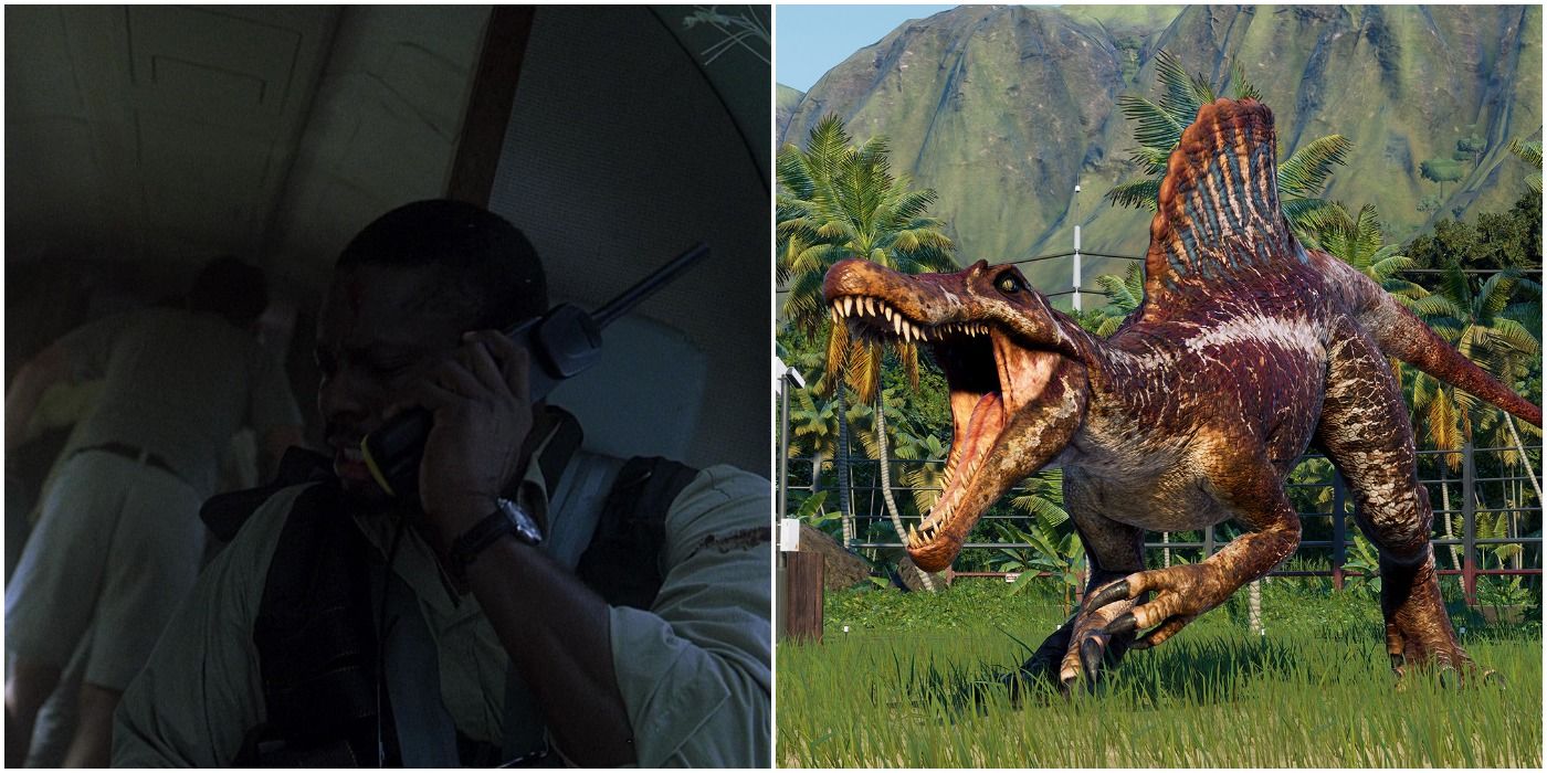 Nash in Jurassic Park III and Spinosaurus in Jurassic World Evolution 2