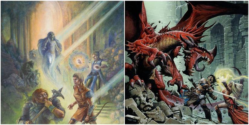 A Split Image Of Tunnels & Trolls And Pathfinder