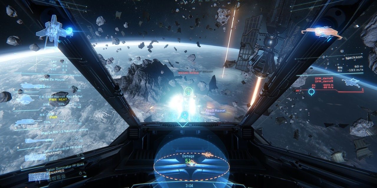 The cockpit in Star Citizen