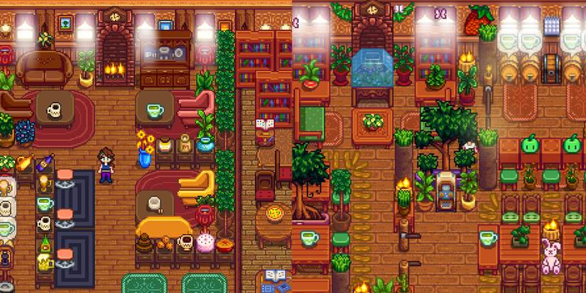 Stardew Valley cafe inside of shed