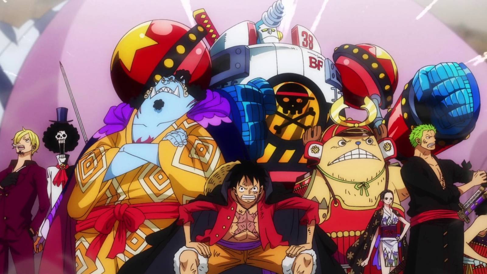 One Piece Straw Hats gathered together on Onigashima