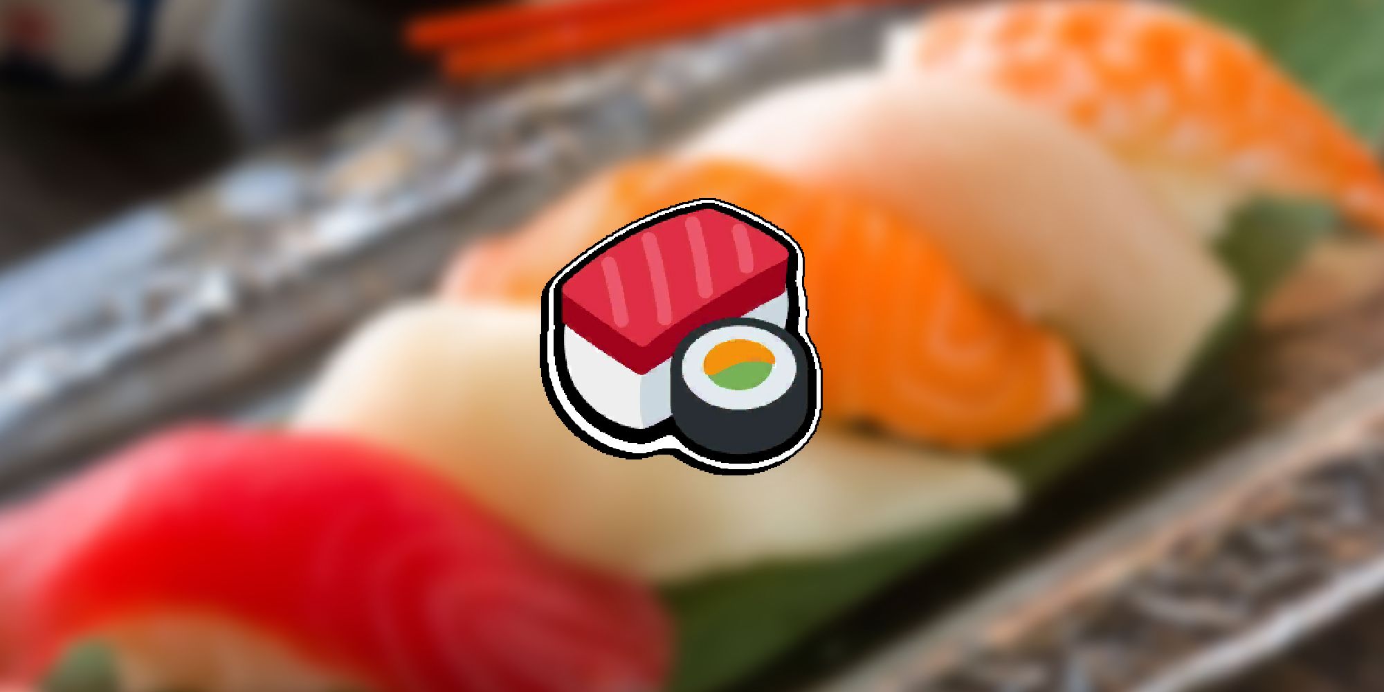 Super Auto Pets - In-Game Sushi Item PNG Overlaid On Image Of Actual Sushi