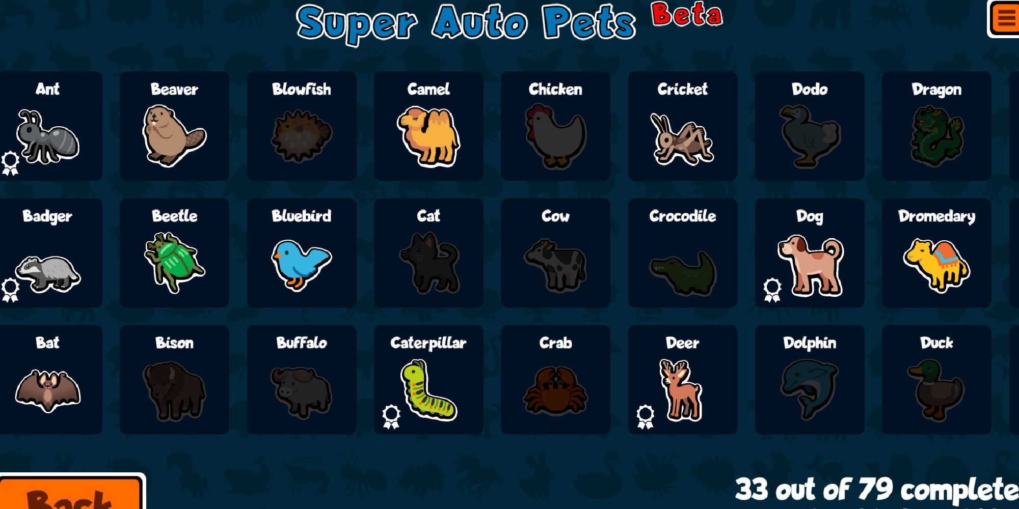 Super Auto Pets - The Achievements Screen