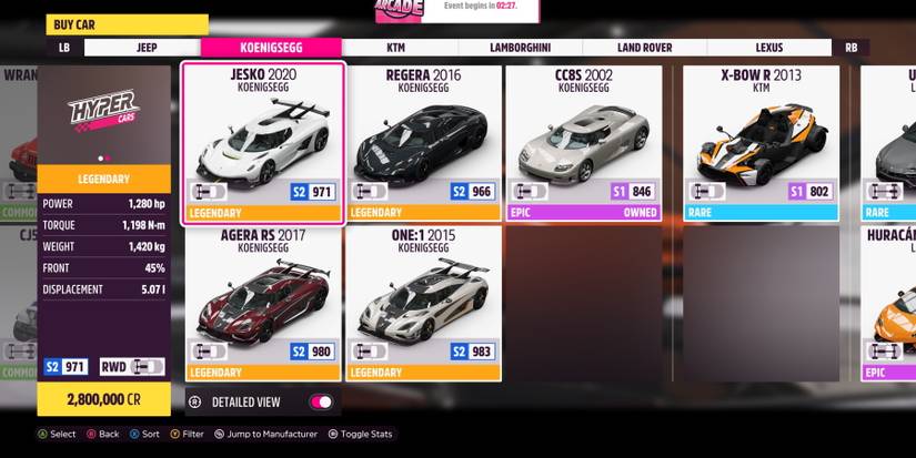 Forza Horizon 5 Koenigsegg Jesko 2020 Autoshow