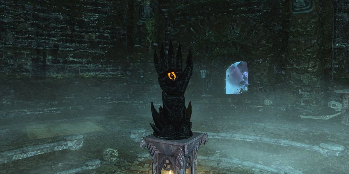 The Midden's Daedric Relic underneath the College of Winterhold