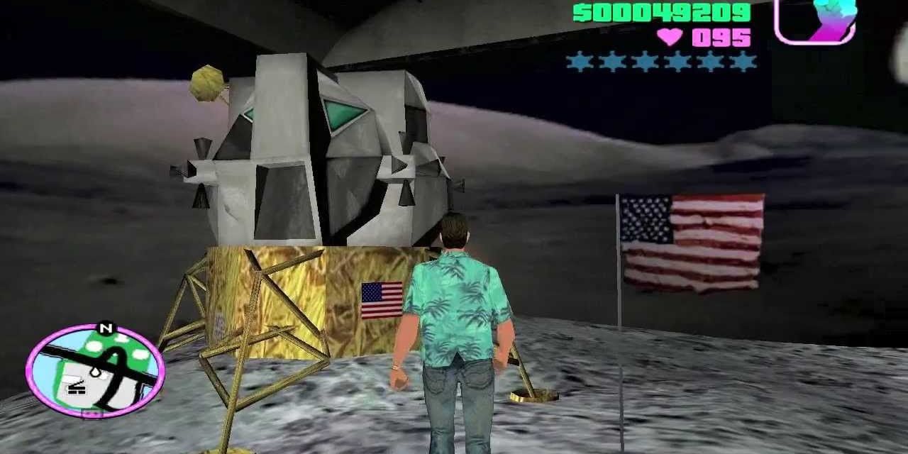 Сцена высадки на Луну в GTA Vice City
