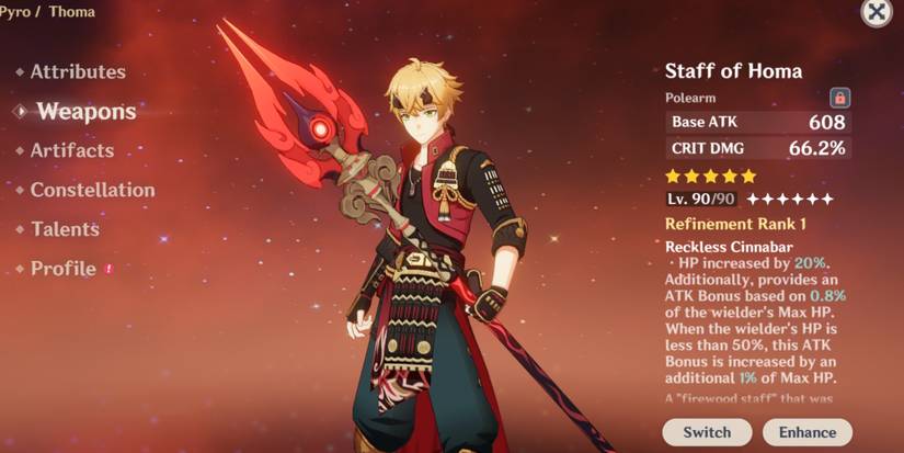 Genshin Impact Thoma with Staff of Homa