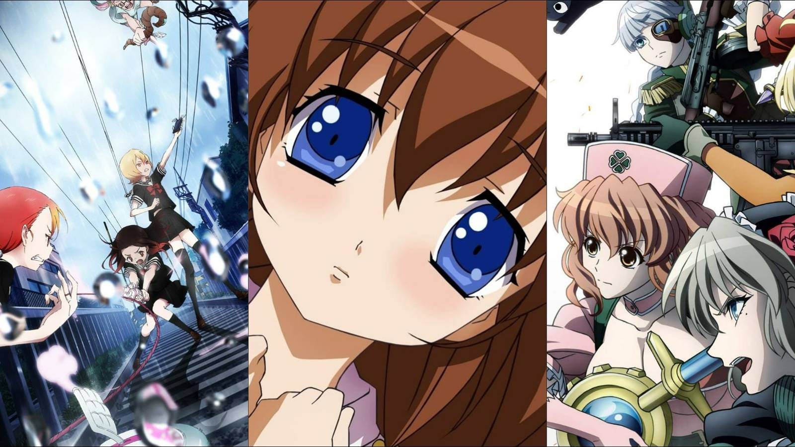 The main characters from three magical girl anime