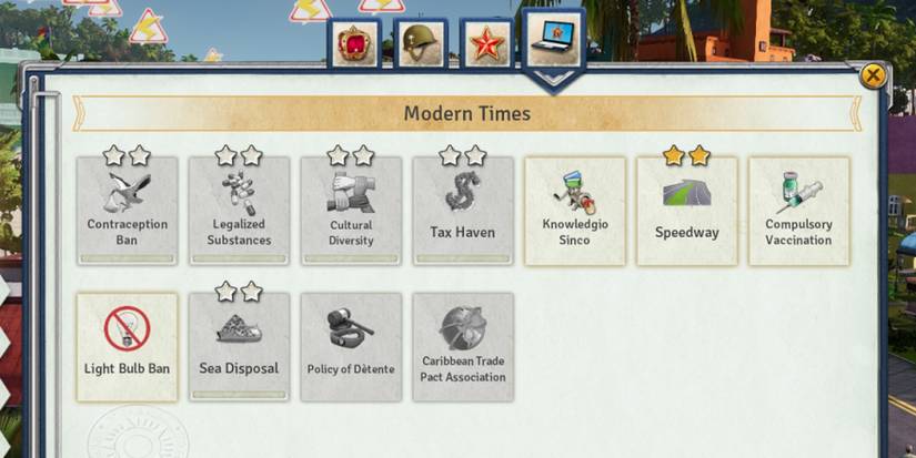 Tropico 6 modern times edicts