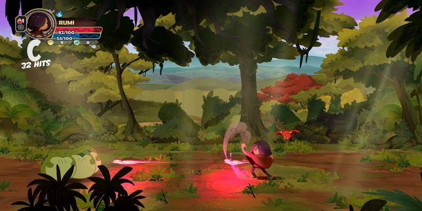 Fighting enemies in Tunche