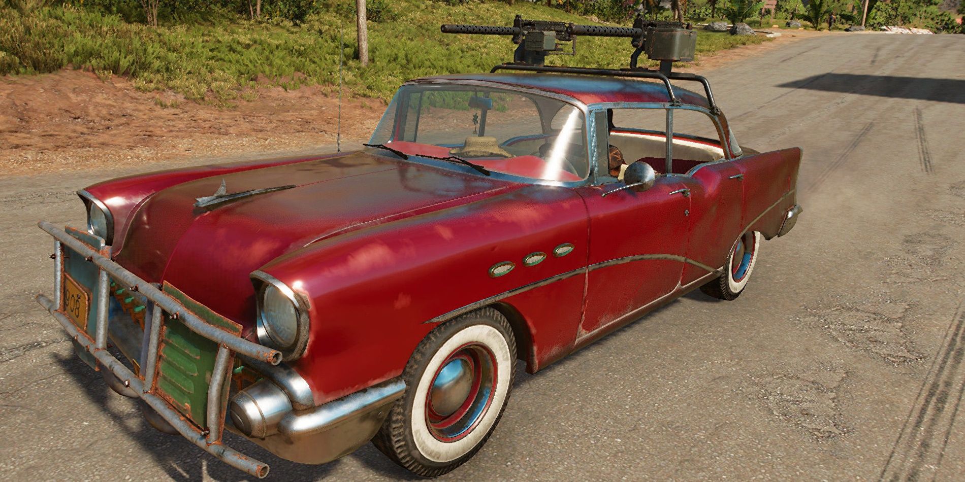 Far Cry 6 upgraded car with turret on roof
