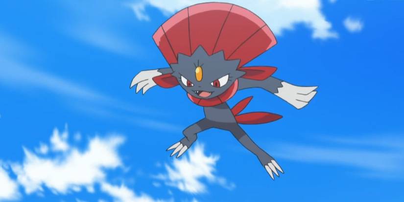 Pokemon Weavile in the air