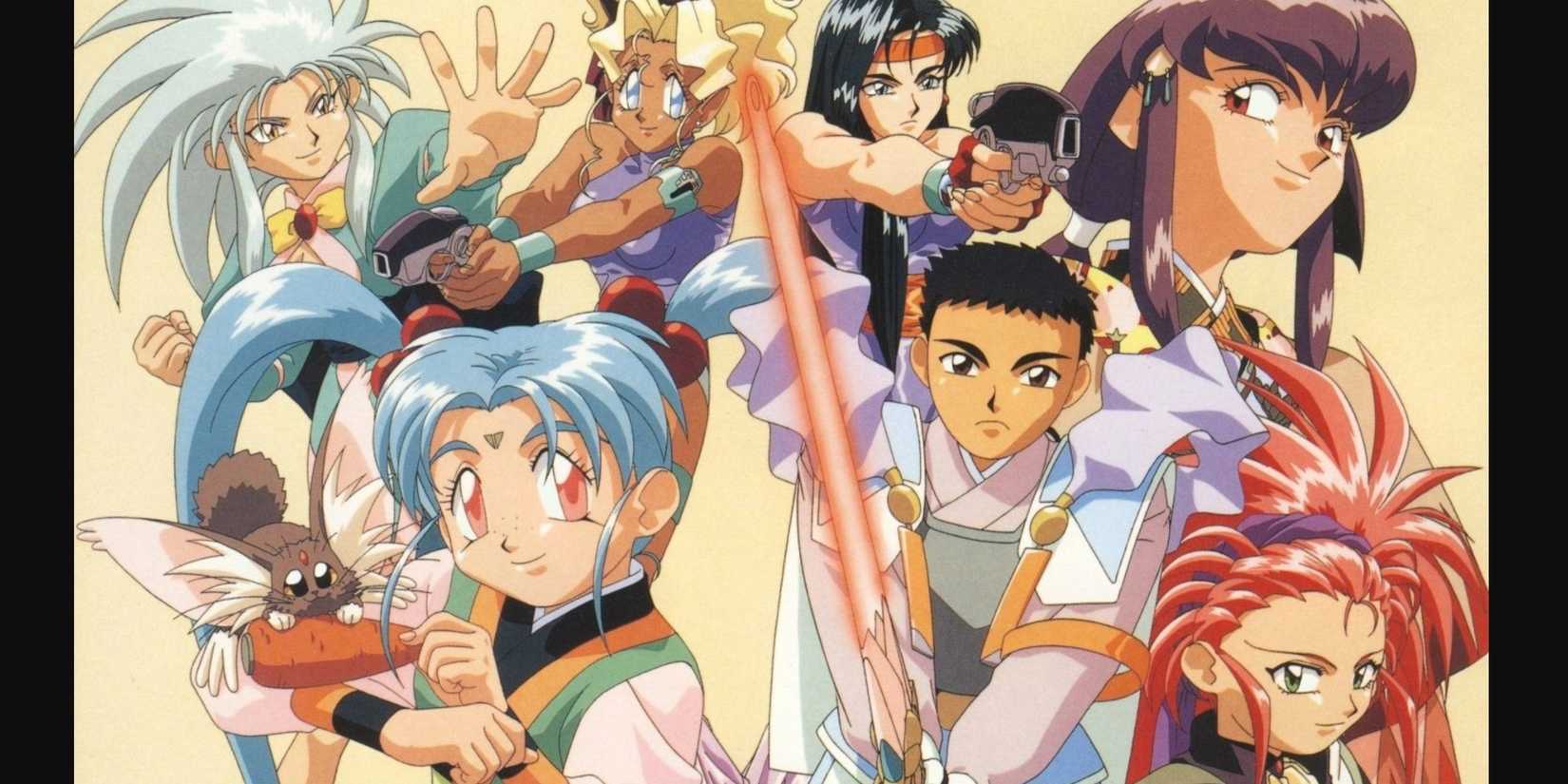 Tenchi Muyo! anime characters in a group shot