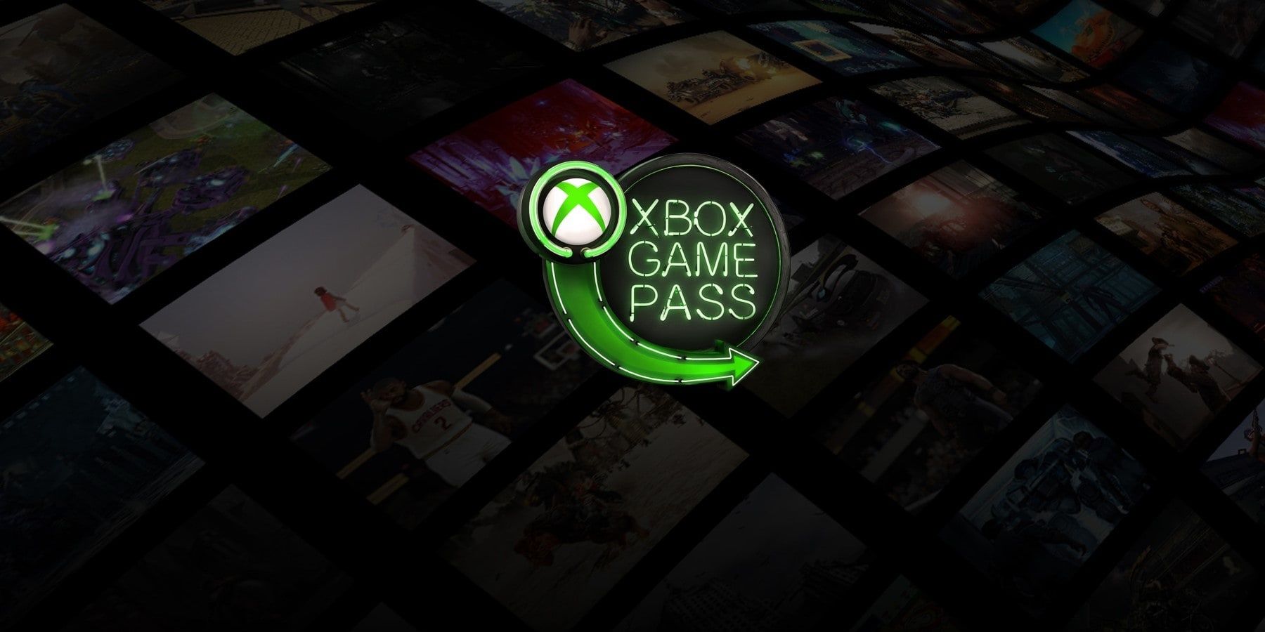 xbox game pass with background filled with showcase of screenshots from different games