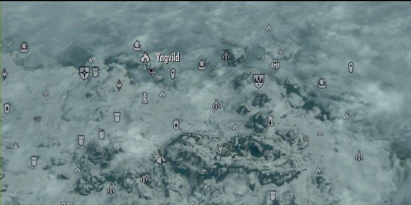 Yngvild location on the map in Skyrim