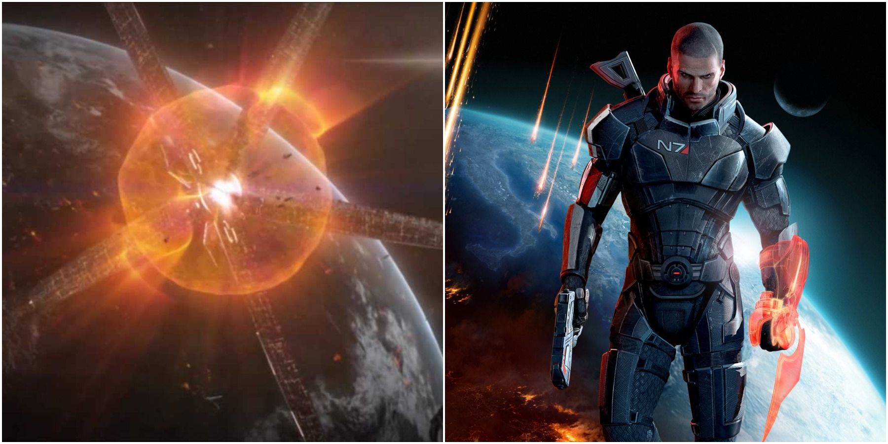 Split image of the catalyst and Shepard. 