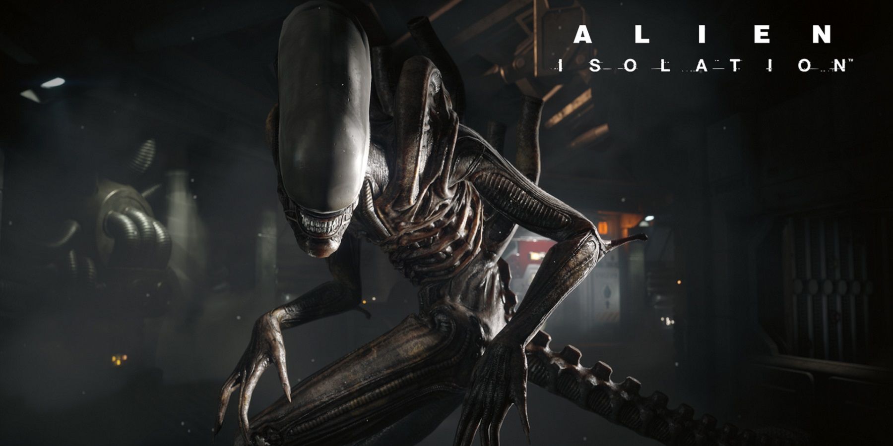 Image from Alien Isolation showing a close up of the Xenomorph.
