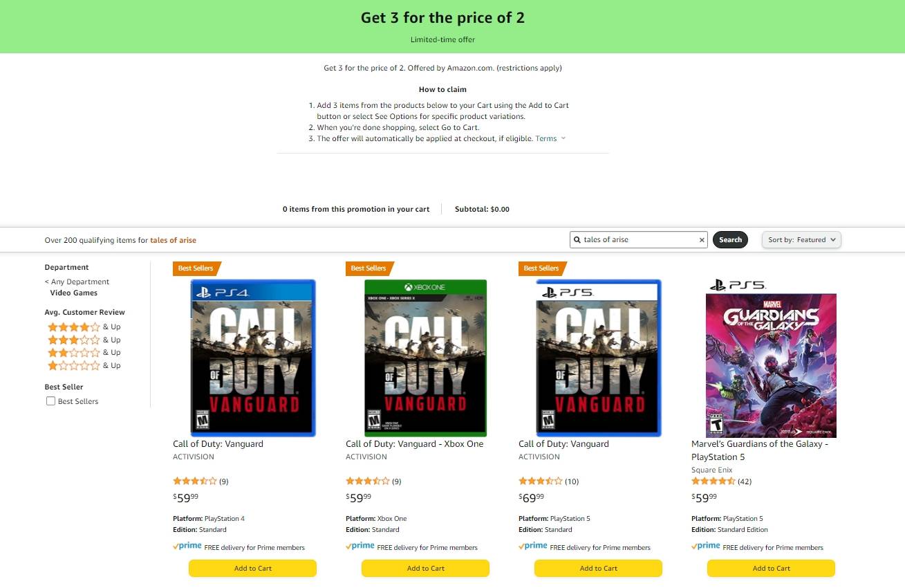 Early Amazon Black Friday Sale Gets You 3 Games For The Price Of 2