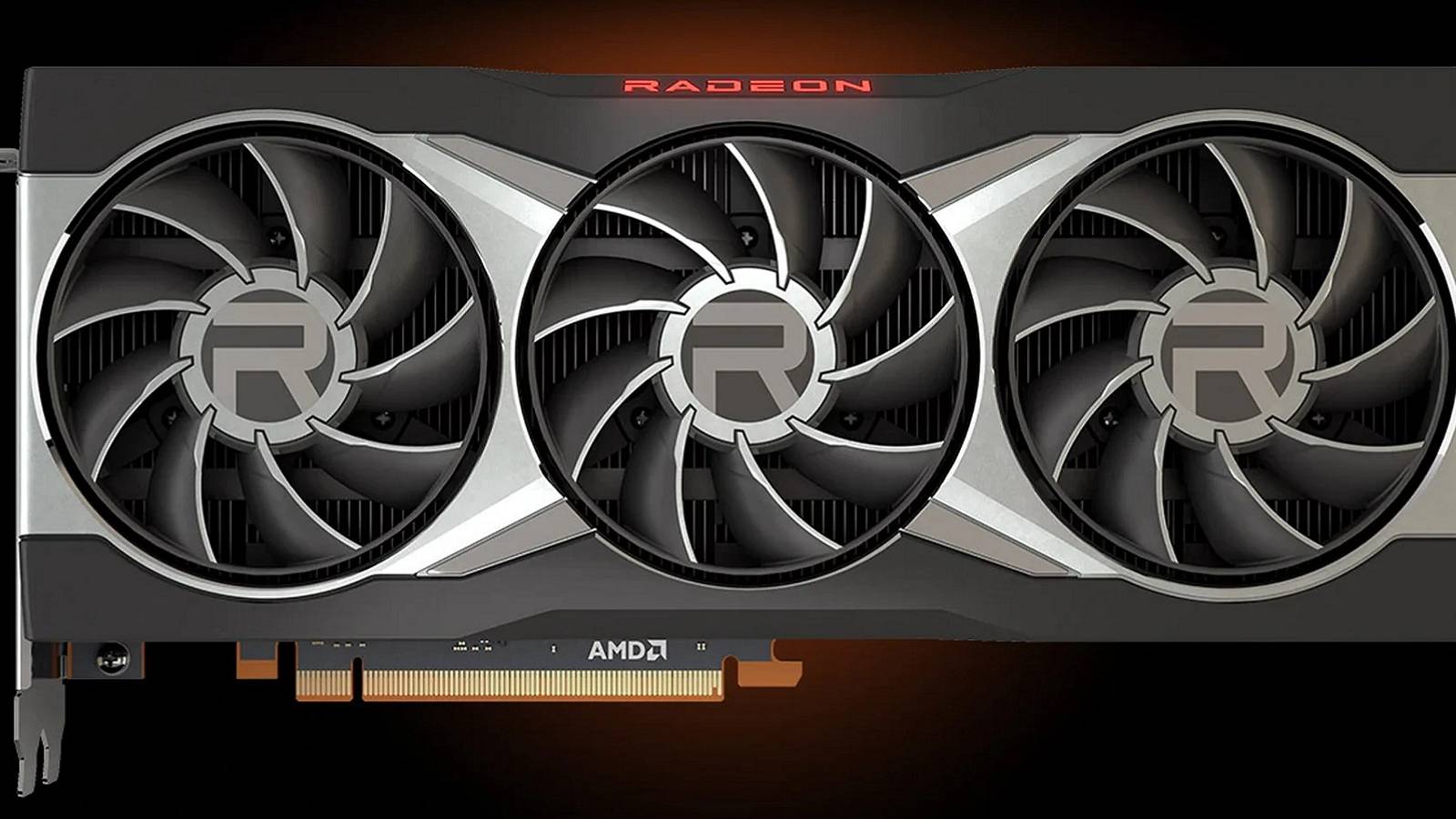 Image of the front of an AMD Radeon graphics card.