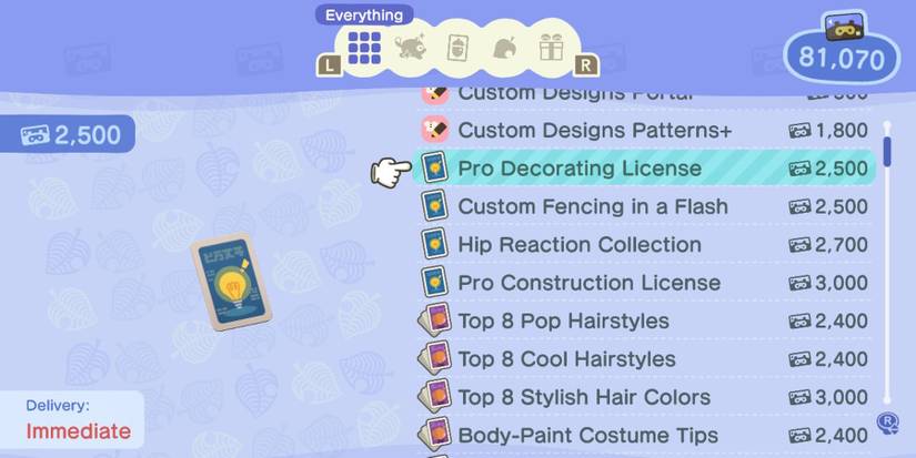 animal crossing new horizons pro decorating license