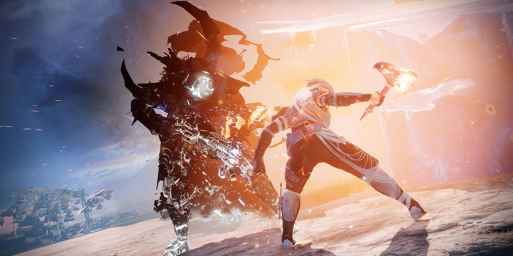 A Titan uses Hammer Strike on a Taken Captain during an Astral Alignment activity in Destiny 2.